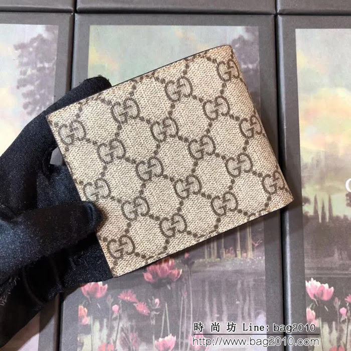 GUCCI古馳 虎頭五金燙泊LOGO案彩 男士雙折皮夾 473954 WTG1925